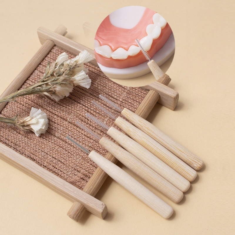 Bamboo Toothbrush - 2 PCS Bamboo Interdental Brushing Gap