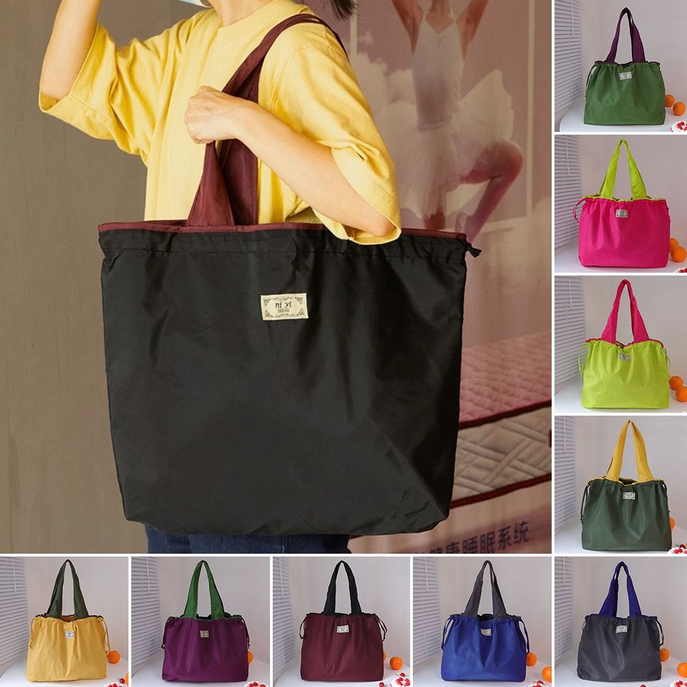 Reusable Bag - Fashion Drawstring Supermarket Shopping Bag Foldable