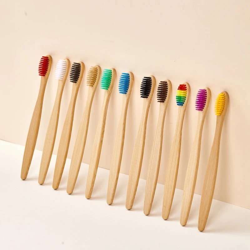 Bamboo Toothbrush - 5/10/20/30Pcs Colorful Bamboo Toothbrushes Soft Bristle