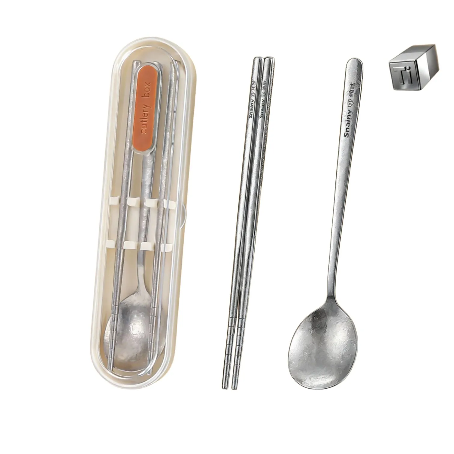 Bamboo Cutlery - Certified Pure Titanium Bento Cutlery Weightless