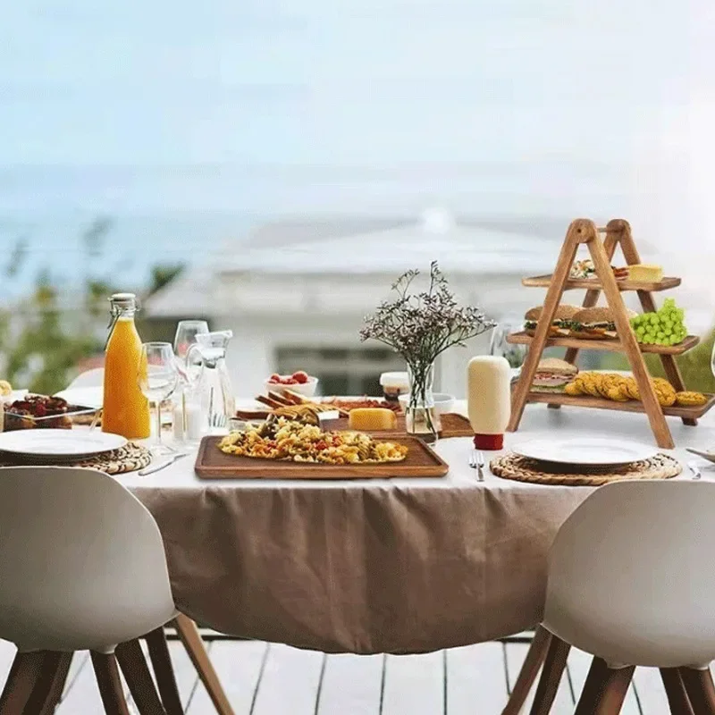 3 Tier Serving Tray Wood Tiere - Bamboo Cutlery review and price
