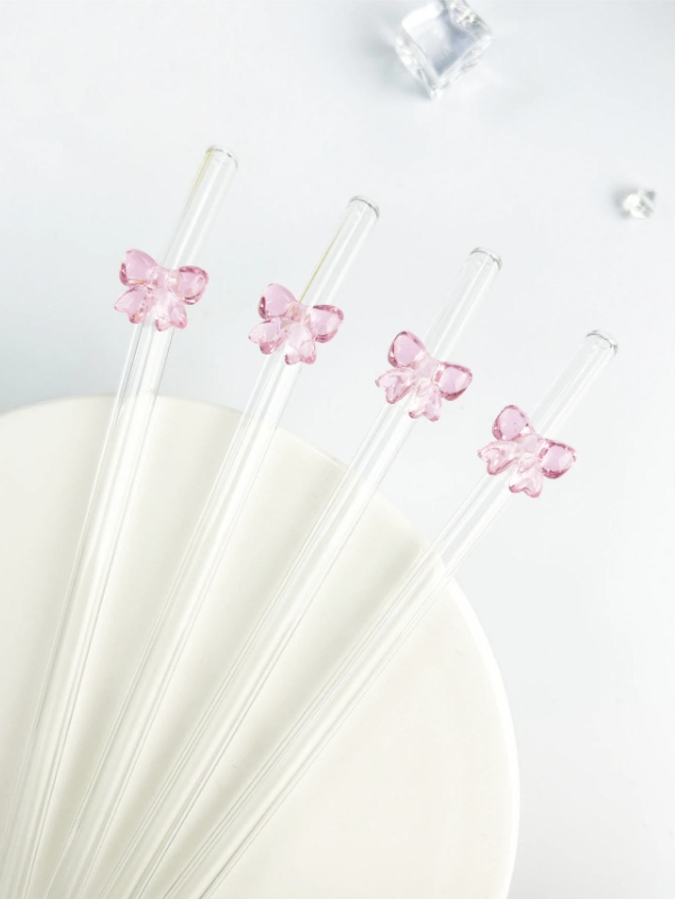 1/6PCS Cute Cartoon Pink Bowkn - Reusable Straw review and price