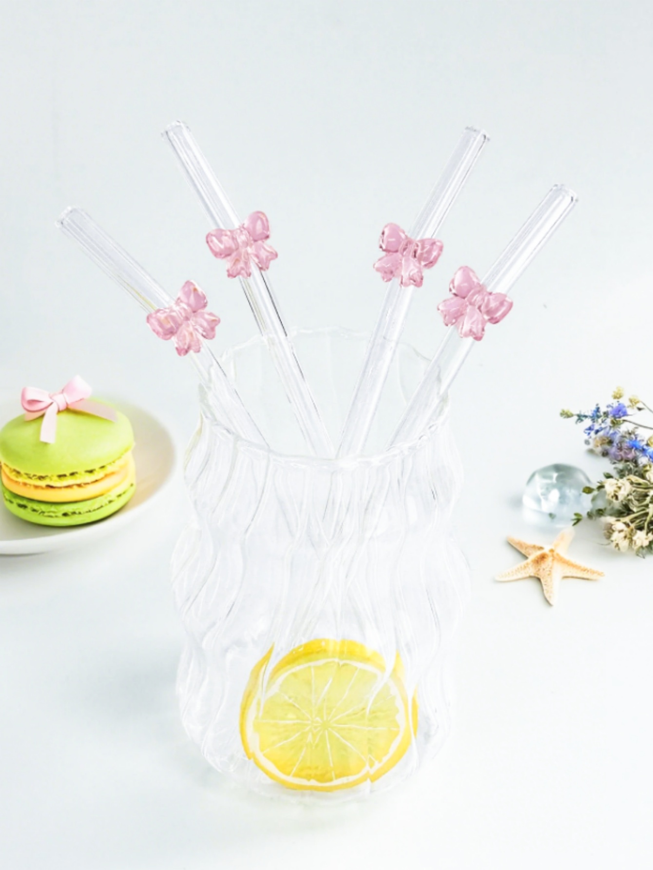 1/6PCS Cute Cartoon Pink Bowkn - Reusable Straw review and price