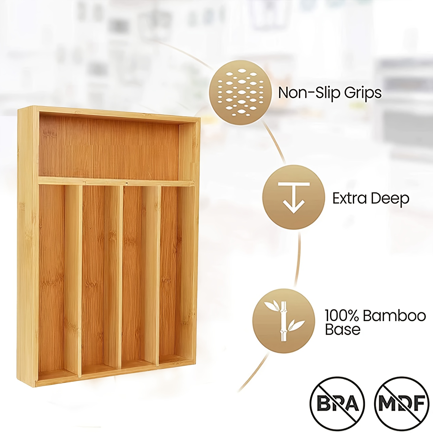 Bamboo Kitchen Drawer Organize - Bamboo Cutlery review and price