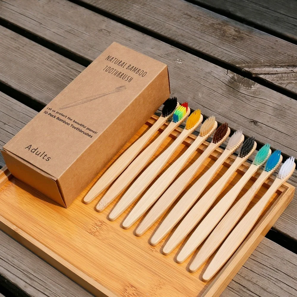 10PCS Colorful Toothbrush Natu - Bamboo Toothbrush review and price
