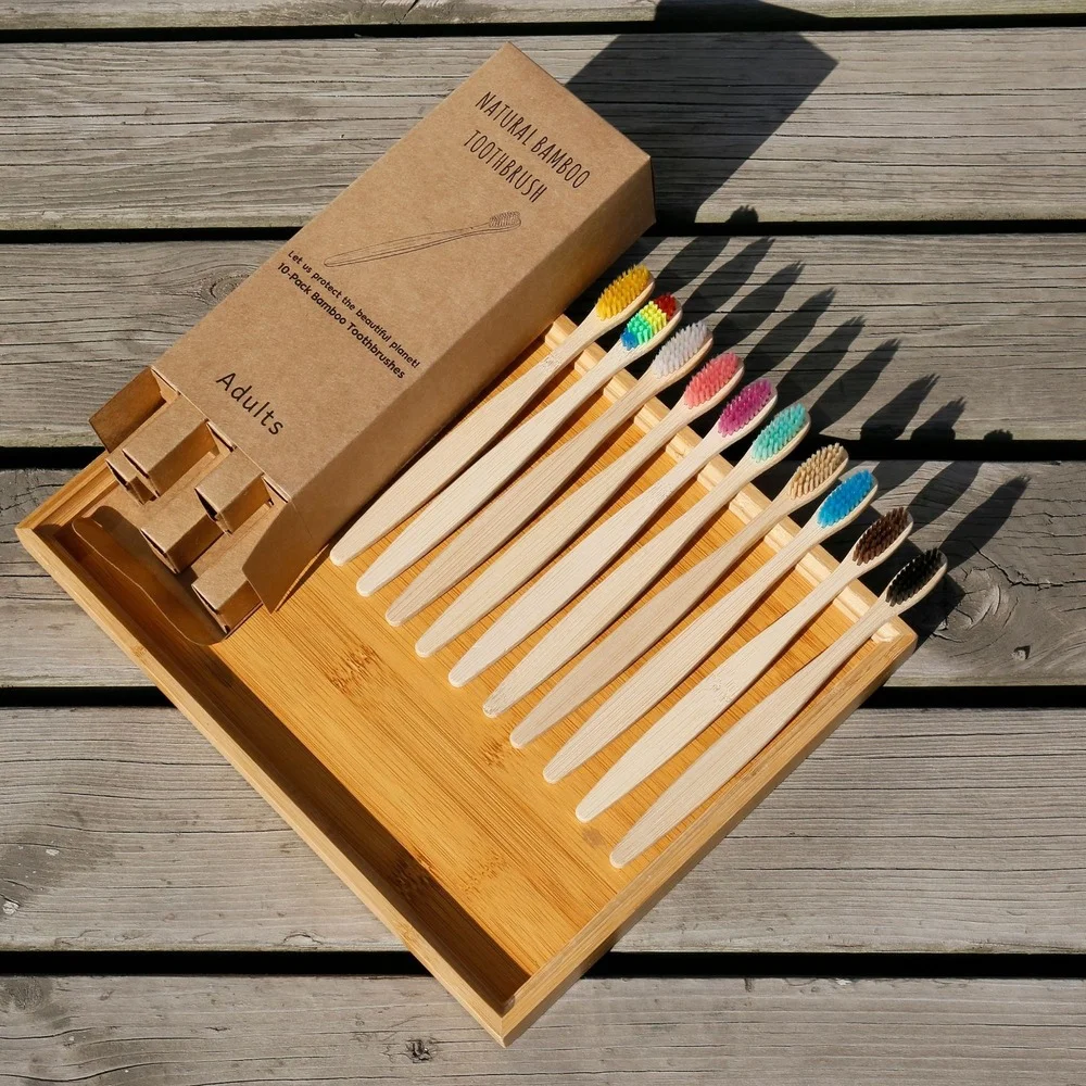 10PCS Colorful Toothbrush Natu - Bamboo Toothbrush review and price
