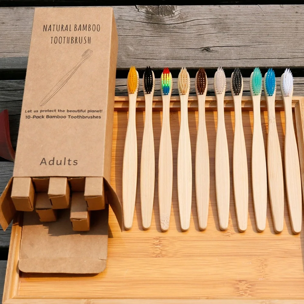 10PCS Colorful Toothbrush Natu - Bamboo Toothbrush review and price