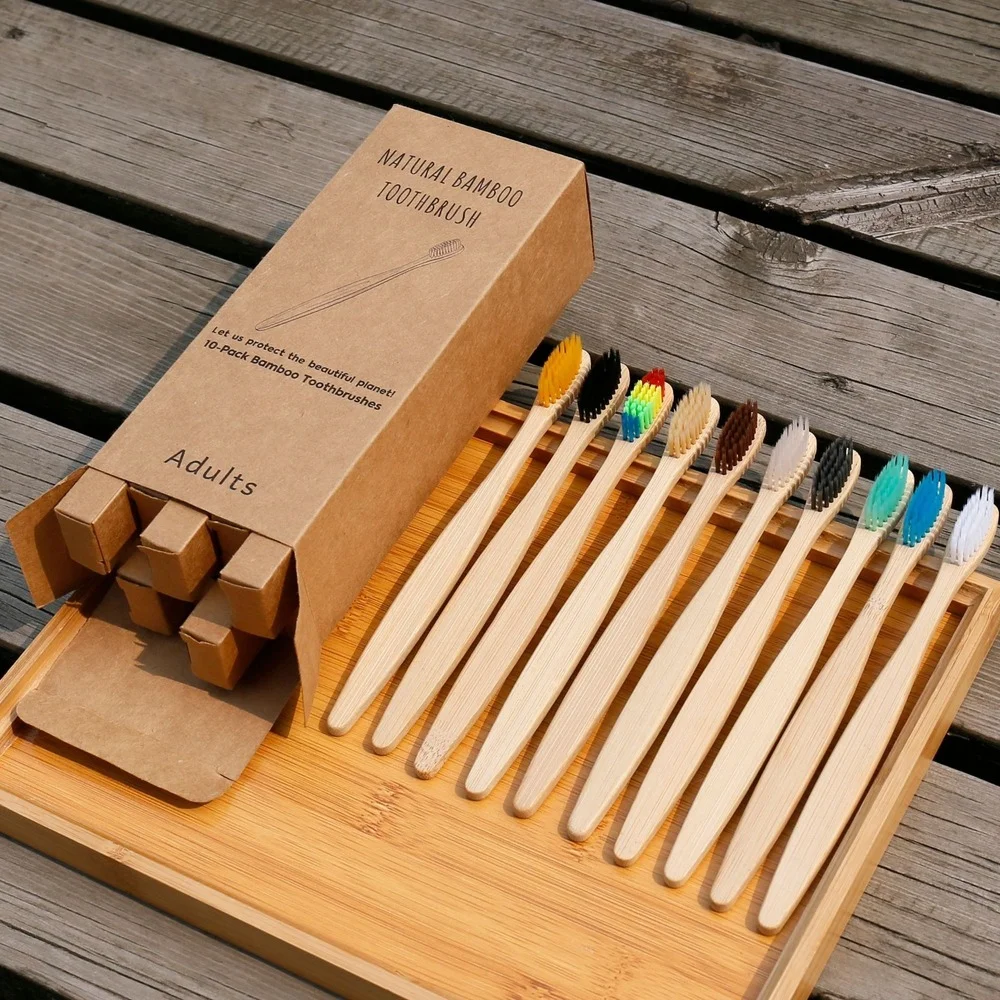 10PCS Colorful Toothbrush Natu - Bamboo Toothbrush review and price