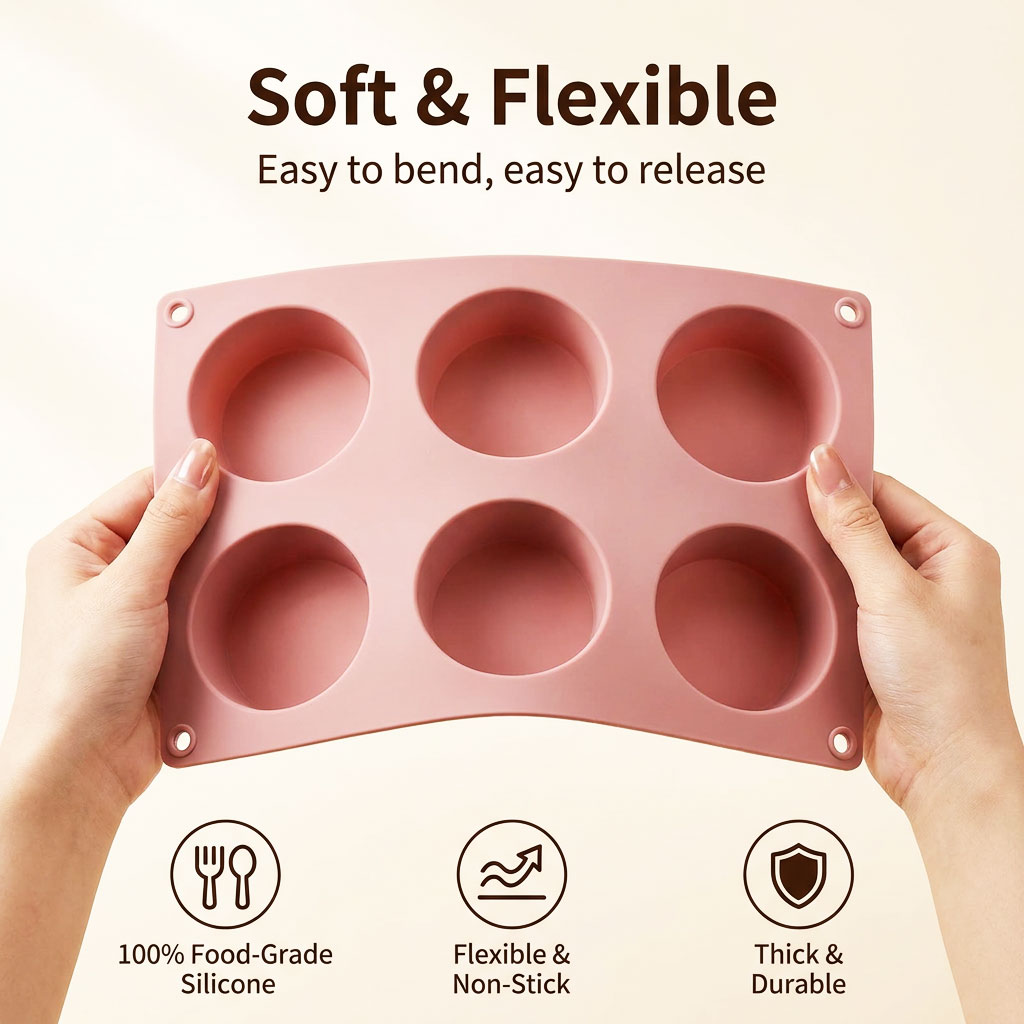 6 Cavity Silicone Round Cake M - Eco Soap review and price