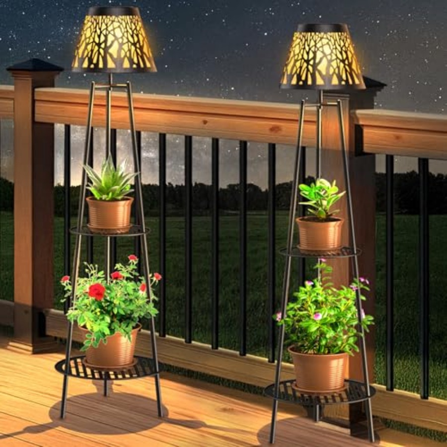 2 Pack Outdoor Solar Floor Lam - Solar Garden Light review and price