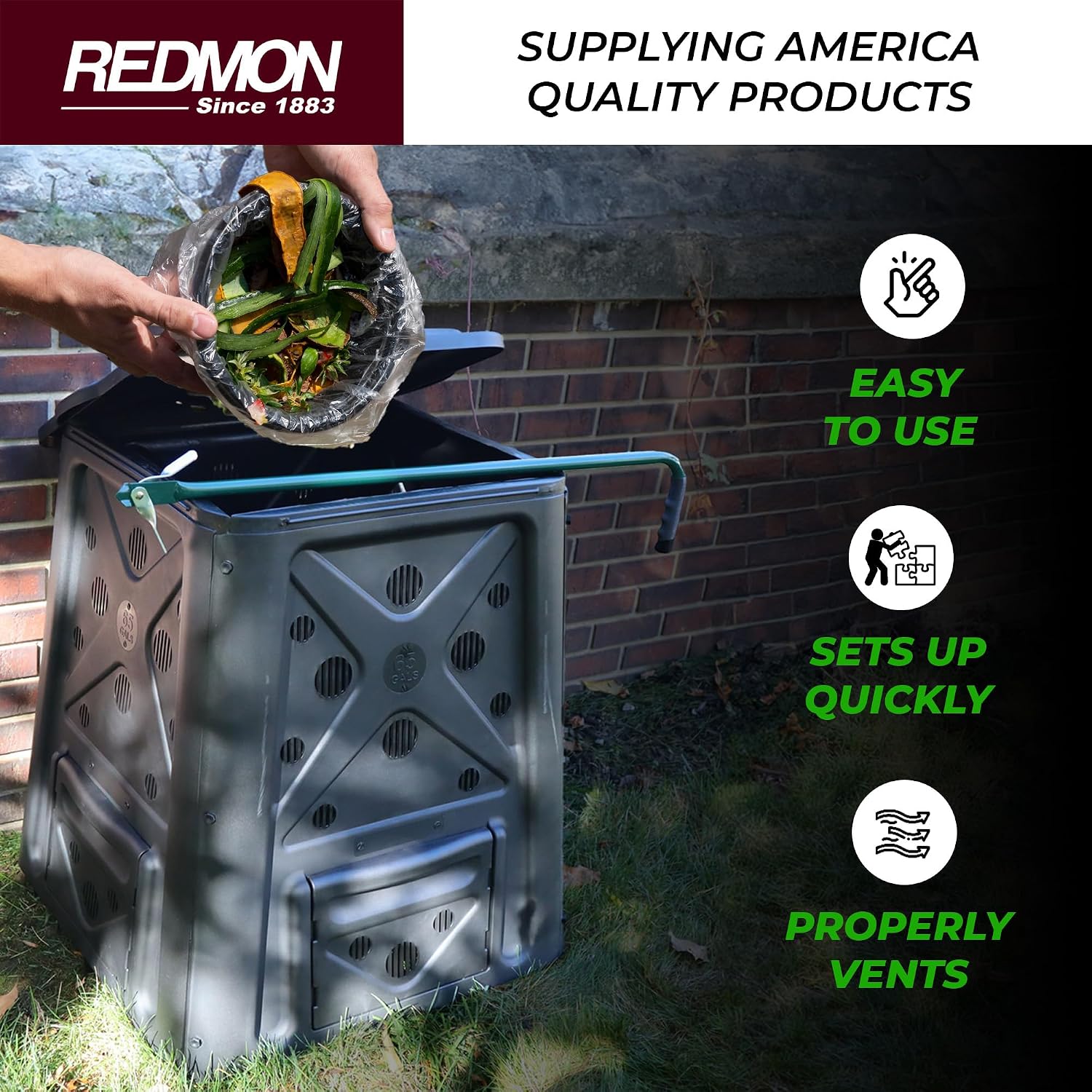 Redmon Outdoor Compost Bin wit - Compost Bin review and price