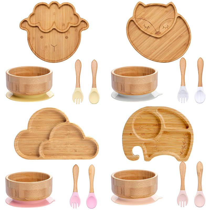 4pcs Children's Tableware Suct - Bamboo Cutlery review and price