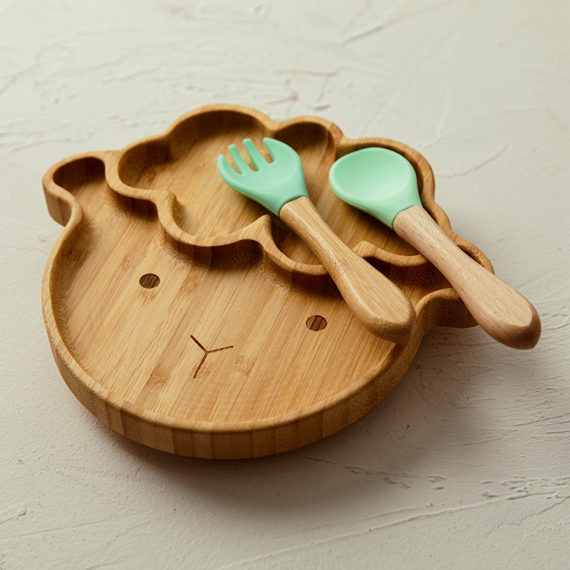 4pcs Children's Tableware Suct - Bamboo Cutlery review and price
