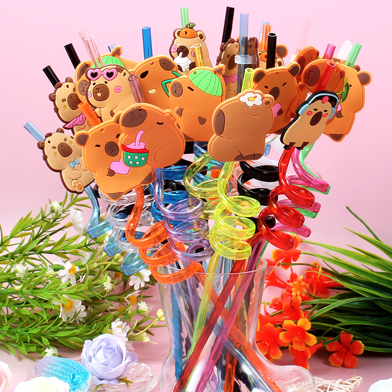 12pcs Cartoon Capybara Reusabl - Reusable Straw review and price