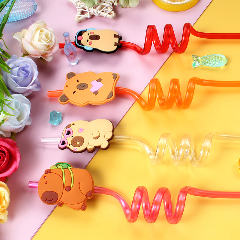 12pcs Cartoon Capybara Reusabl - Reusable Straw review and price