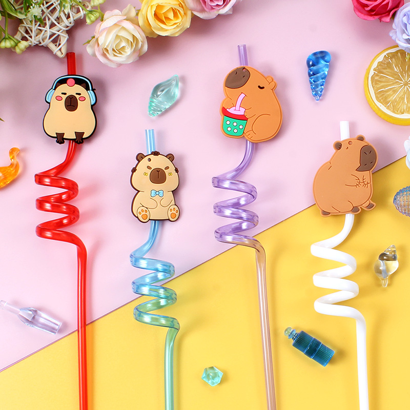 12pcs Cartoon Capybara Reusabl - Reusable Straw review and price