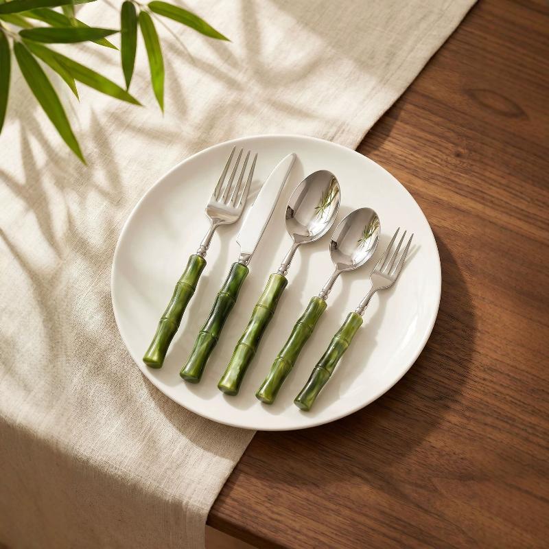 Bamboo Handle Acrylic 304 Stai - Bamboo Cutlery review and price