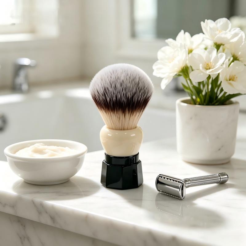 YAQI Shave Brush for Men White - Safety Razor Handle review and price