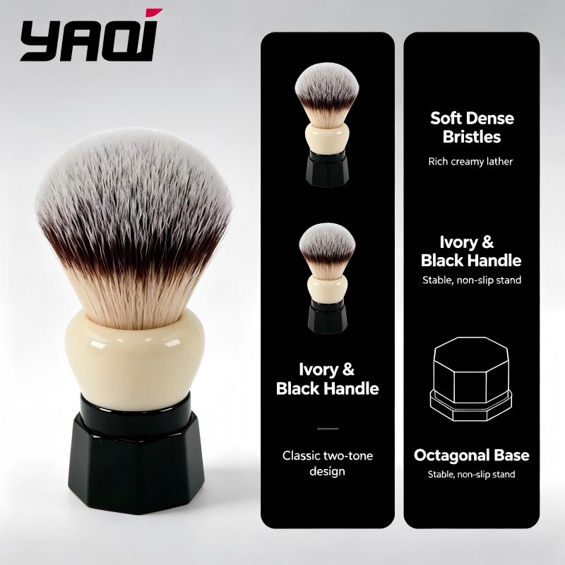 YAQI Shave Brush for Men White - Safety Razor Handle review and price