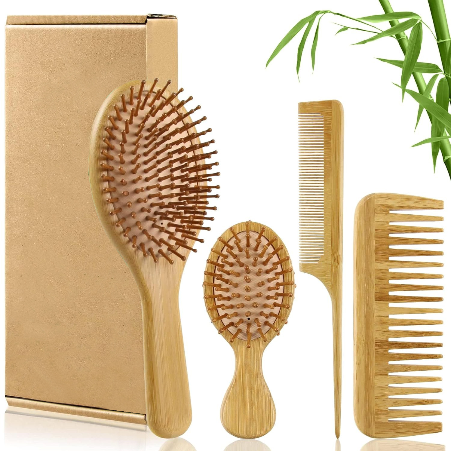 Bamboo Hair Brush Comb Set for - Bamboo Toothbrush review and price