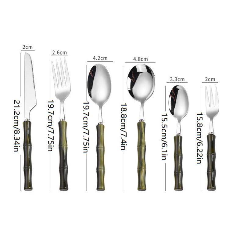 Bamboo Handle Acrylic 304 Stai - Bamboo Cutlery review and price